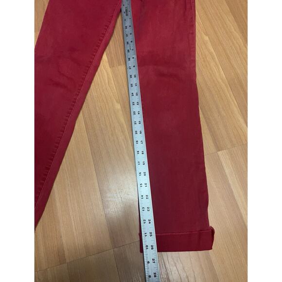 Tory Burch Alexa Cropped Super Skinny Jeans Red Designer Stretch Size 26 - Picture 7 of 13